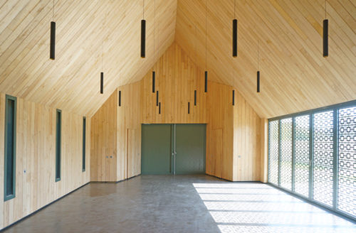 Cimetière de Flamanville - maison des cérémonies - Atelier Cosme Architecture - vue intérieure